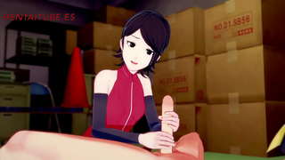 Boruto ខ្មែ--Sarada Jerkoff,មិនល្អ,titjob និងត្រូវដេ Boruto